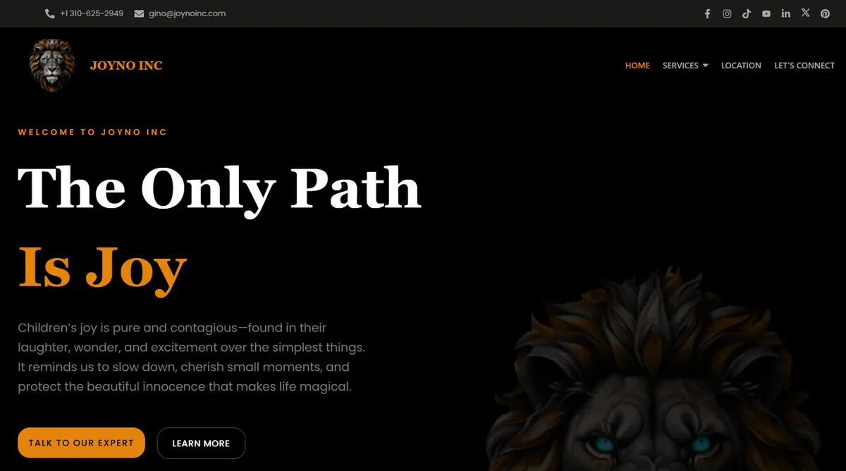 Joyno Inc. corporate website homepage