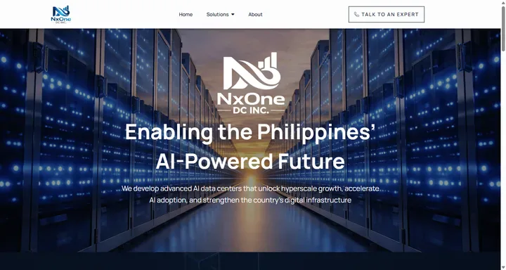 NxOne DC Inc. homepage introducing its data-center and AI-infrastructure vision