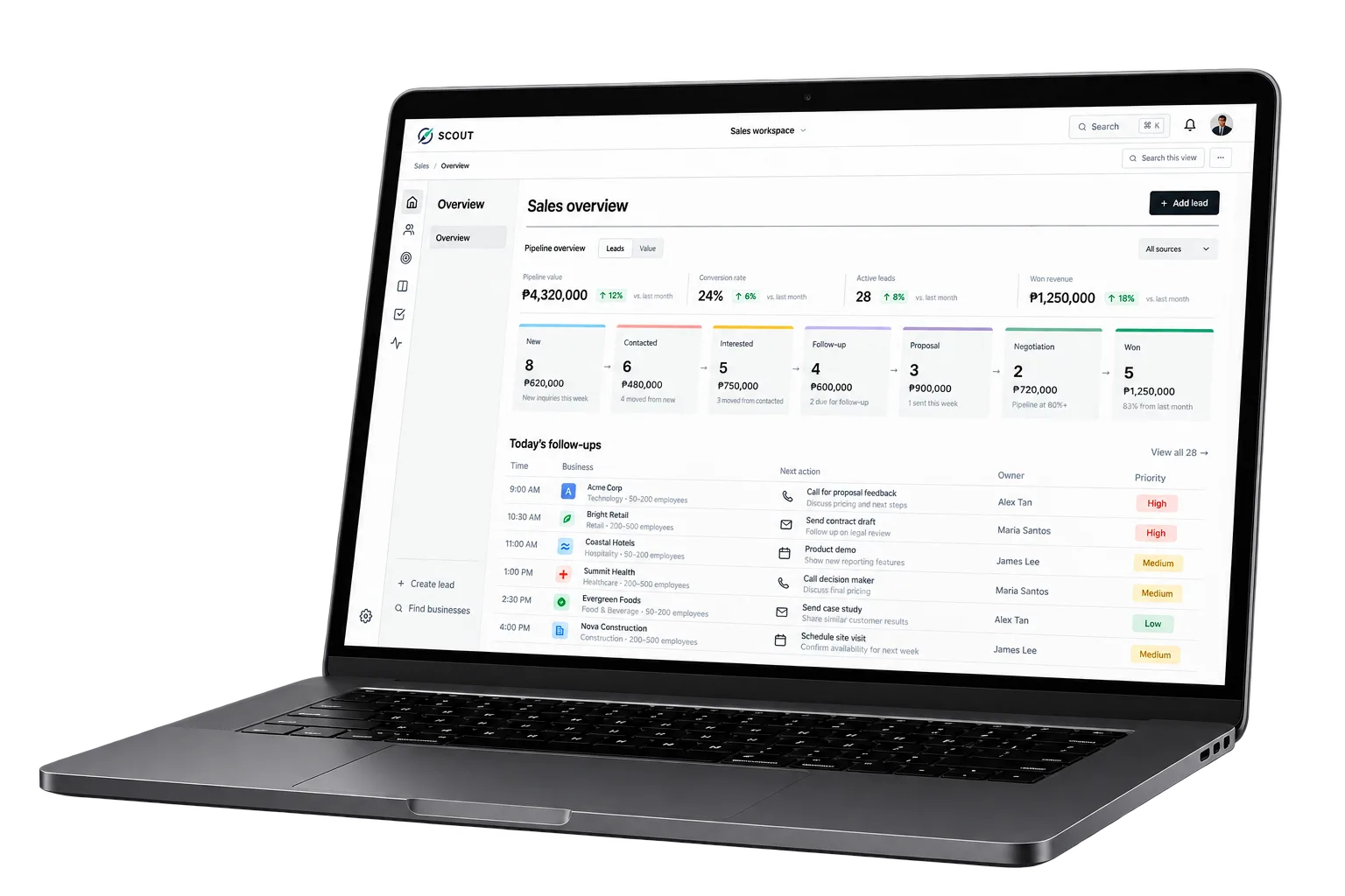 Scout displayed on a laptop